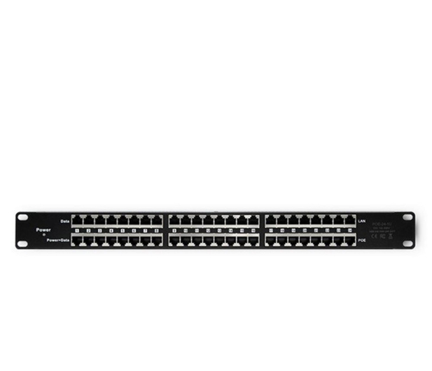 QOLTEC Patch panel RACK | 48V | 24 porty | Passive PoE Injector | 1000m | Czarny 54477 - 1329991 - zdjęcie 2